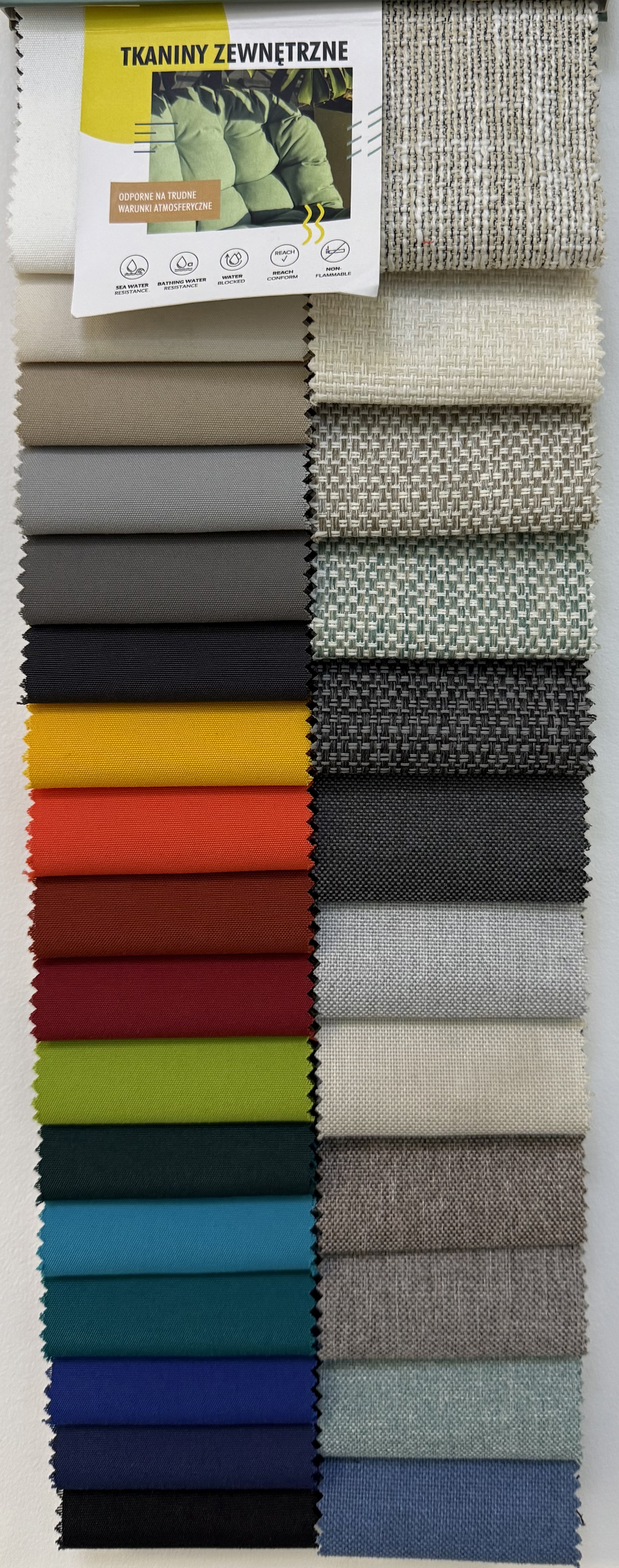 Wzornik tkanin zewnętrznych – dostępne kolory